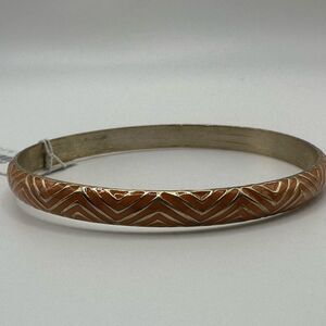 J. Crew Orange and Gold Bangle Bracelet